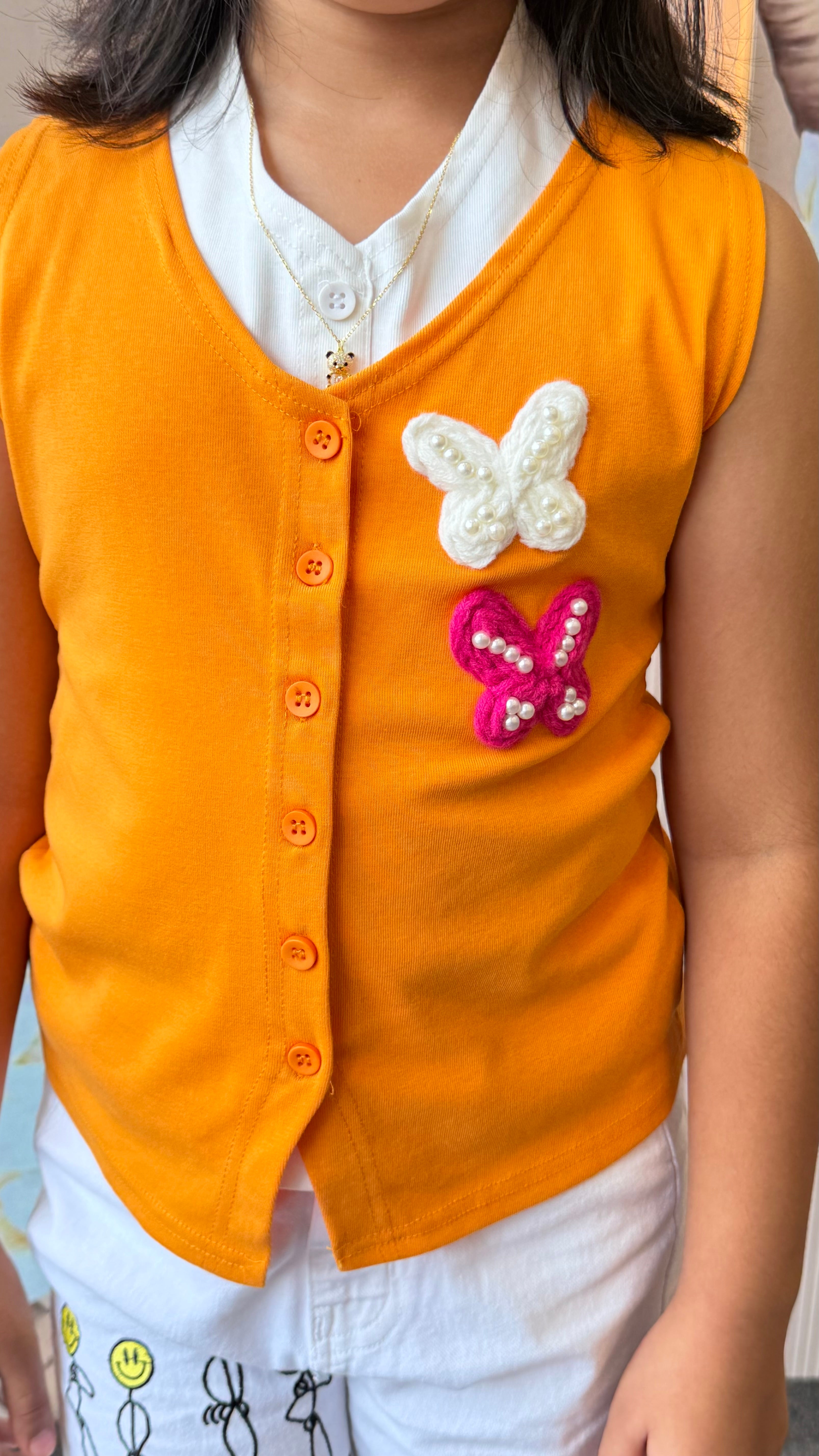 Stretchable super premium soft cotton layered top in rust