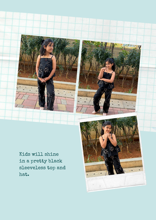 Noodle strap black embroidery dress