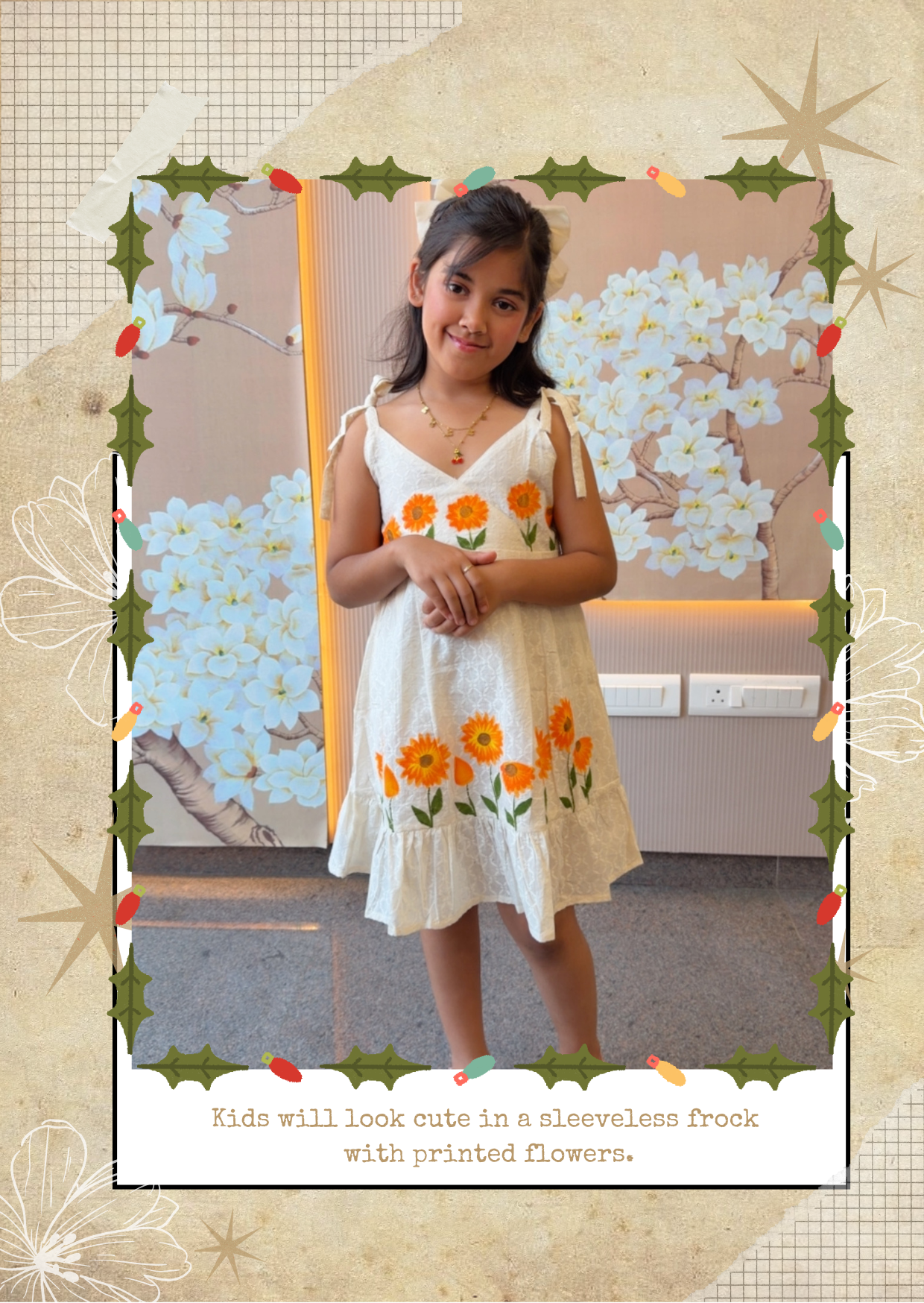 Textured premium cotton sunflower dress