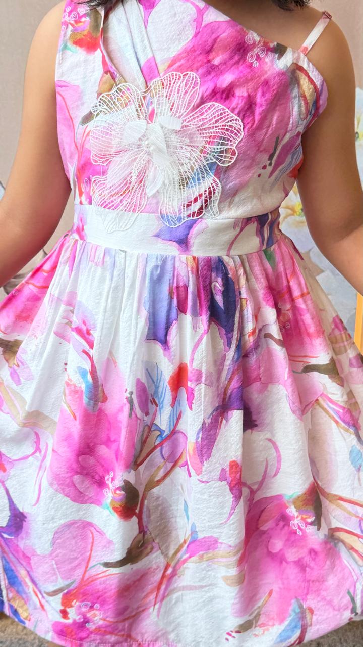 Soft imported cotton silk one piece in pink